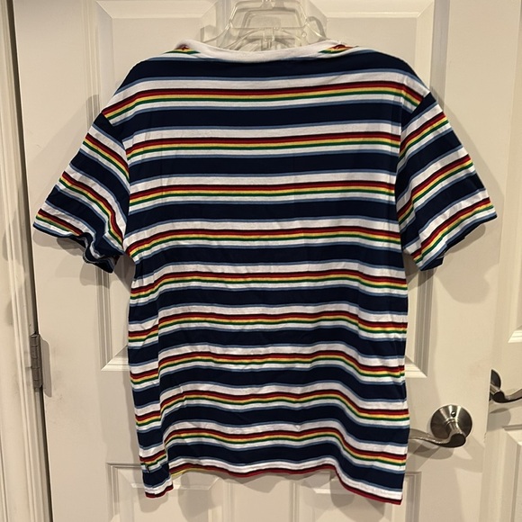 XL Huf worldwide Striped T-Shirt 100% cotton - Picture 2 of 4